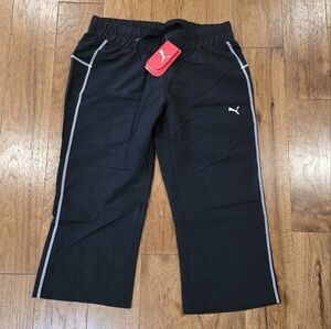 NWT Puma Black Black Athletic Capri Pants. L Activewear Athleisure